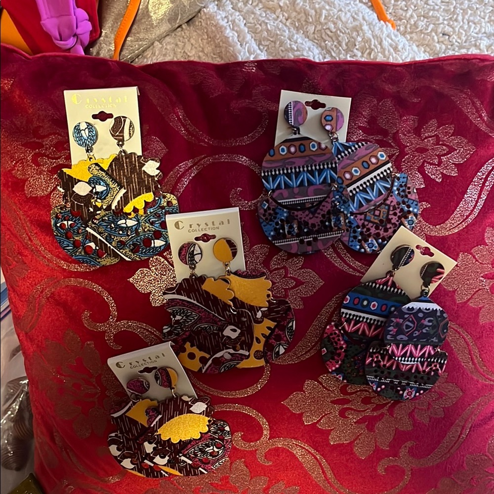 Colorful Patterned Earrings Set